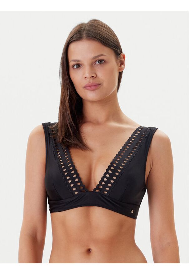 BOSS Góra od bikini Eyelet 50540665 Czarny. Kolor: czarny. Materiał: syntetyk