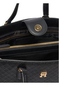 TOMMY HILFIGER - Tommy Hilfiger Torebka Th Daily Satchel Mono AW0AW18418 Czarny. Kolor: czarny. Materiał: skórzane #6