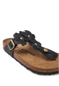 Birkenstock Japonki Gizeh Flowers 1026719 Czarny. Kolor: czarny. Materiał: skóra