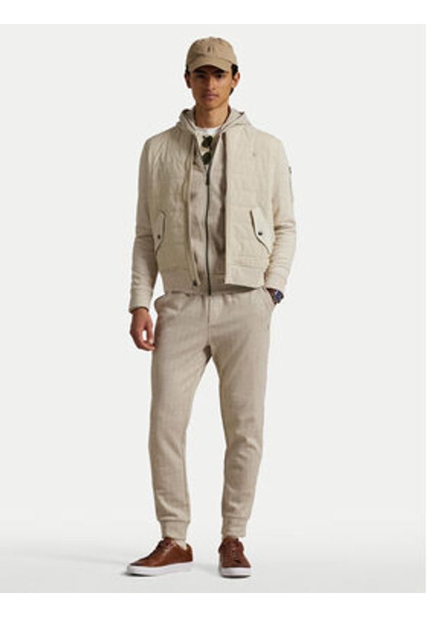 Polo Ralph Lauren Kurtka bomber 710900848004 Beżowy Regular Fit. Typ kołnierza: polo. Kolor: beżowy. Materiał: syntetyk, bawełna