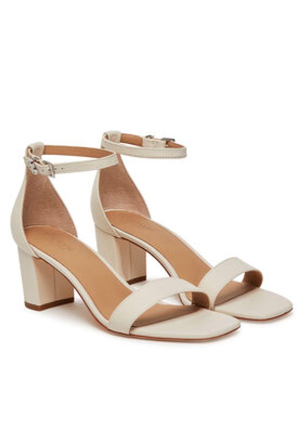 Lauren Ralph Lauren - LAUREN RALPH LAUREN Sandały Logan 802935561001 Biały. Kolor: biały. Materiał: skóra