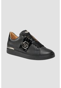 Philipp Plein - PHILIPP PLEIN Czarne sneakersy Leather Lo-top. Kolor: czarny #4