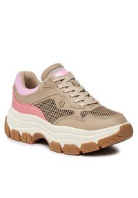 Guess Sneakersy Brecky FLPBRE ELE12 Beżowy. Kolor: beżowy. Materiał: materiał