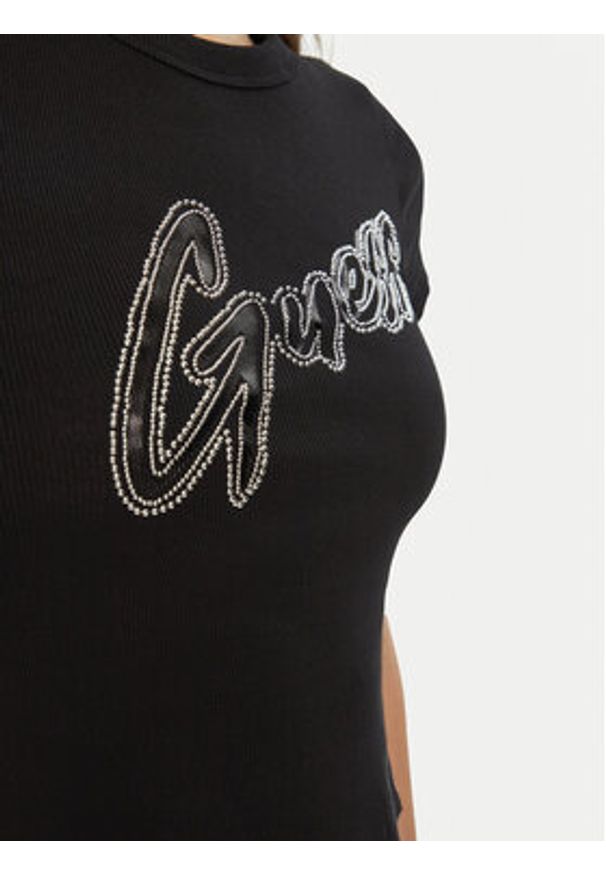 Guess T-Shirt W5RI68 KA0H1 Czarny Regular Fit. Kolor: czarny. Materiał: bawełna