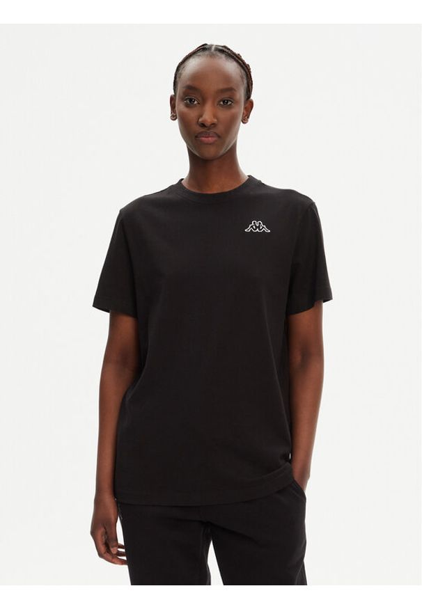 Kappa T-Shirt Logo Korpo Cafers 304J150 Czarny Slim Fit. Kolor: czarny. Materiał: bawełna