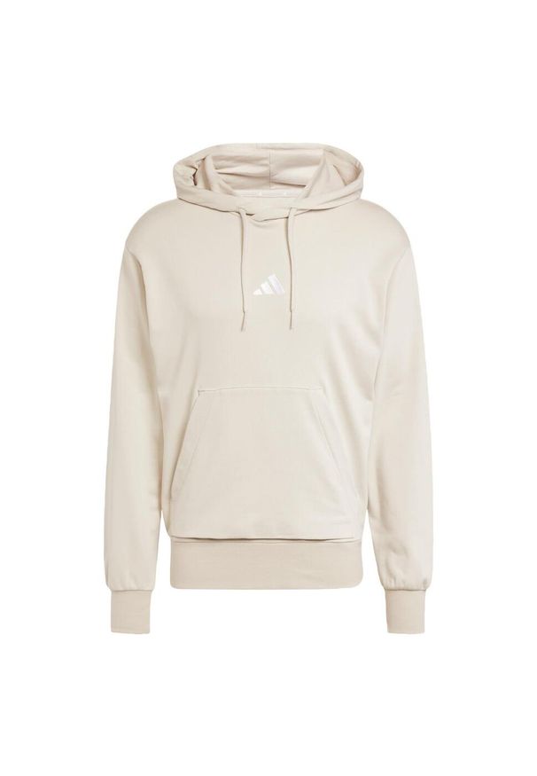 Adidas - Bluza z kapturem Essentials Feelcozy French Terry. Typ kołnierza: kaptur. Kolor: biały, beżowy, wielokolorowy. Materiał: materiał
