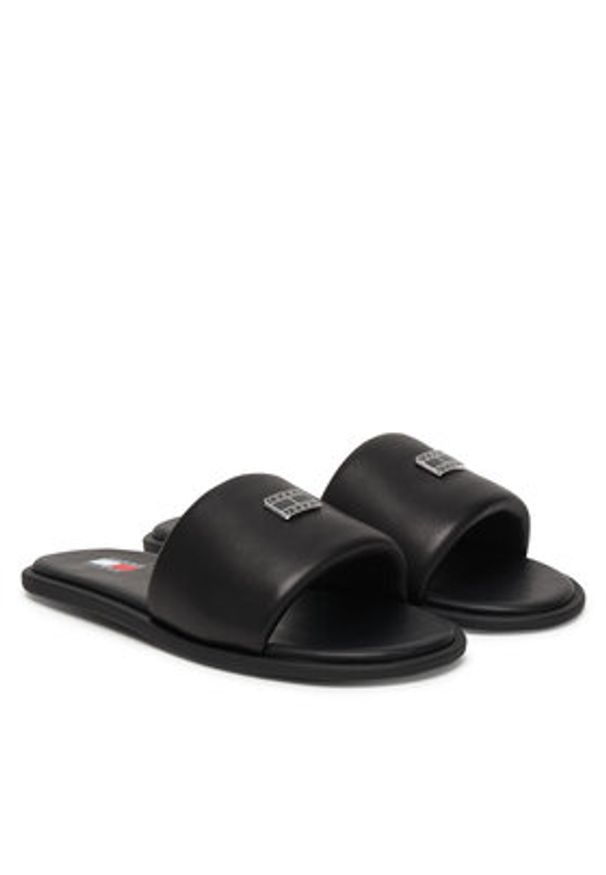 Tommy Jeans Klapki Tjw Soft Padded Casual Slide EN0EN02950 Czarny. Okazja: na co dzień. Kolor: czarny. Materiał: skóra. Styl: casual
