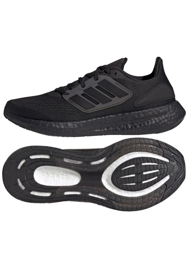 Adidas - Buty do biegania adidas PureBoost 22 M GZ5173 czarne. Kolor: czarny. Materiał: materiał, syntetyk, guma. Szerokość cholewki: normalna