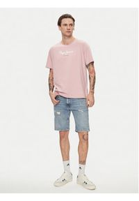 Pepe Jeans T-Shirt Eggo N PM508208 Różowy Regular Fit. Kolor: różowy. Materiał: bawełna