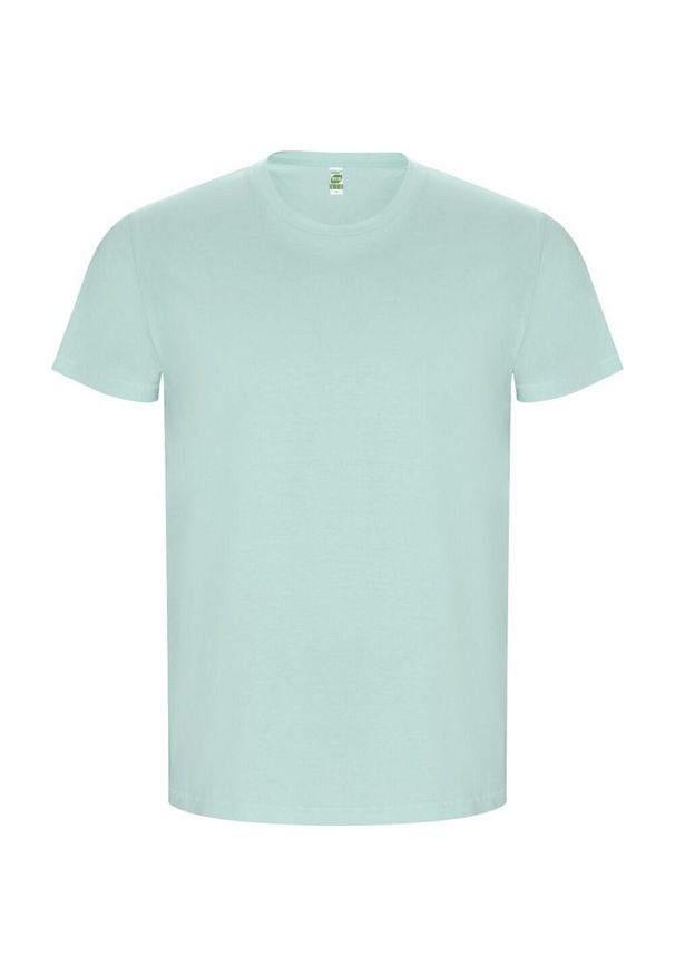 ROLY - Męska Złota Gładka Koszulka Z Krótkim Rękawem. Kolor: zielony. Długość rękawa: krótki rękaw. Długość: krótkie. Wzór: gładki. Sport: turystyka piesza