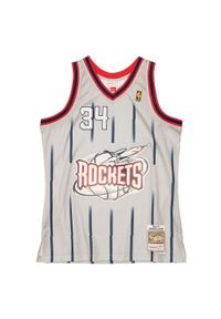 Mitchell & Ness - Koszulka NBA Houston Rockets Hakeem Olajuwon. Kolor: szary. Sport: koszykówka #1
