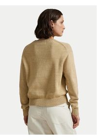 Polo Ralph Lauren Sweter 211972121001 Beżowy Relaxed Fit. Typ kołnierza: polo. Kolor: beżowy. Materiał: bawełna #4