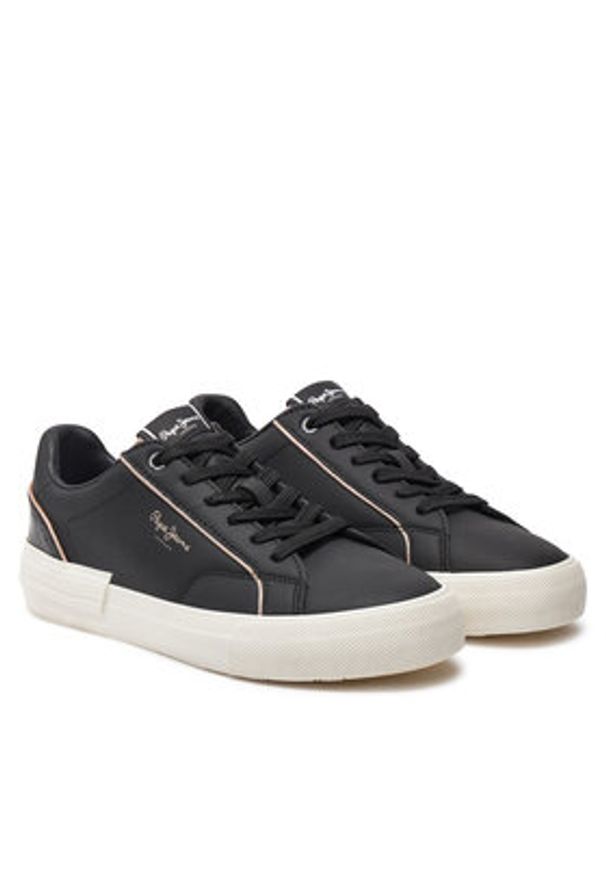 Pepe Jeans Sneakersy PLS31580 Czarny. Kolor: czarny. Materiał: skóra