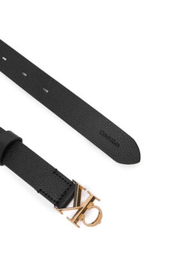 Calvin Klein Pasek Damski Facet Ck Buckle Pebble 25Mm LV04F7060G Czarny. Kolor: czarny. Materiał: skóra