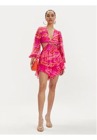 Nissa Sukienka letnia RC14805 Różowy Regular Fit. Kolor: różowy. Materiał: jedwab. Sezon: lato #5