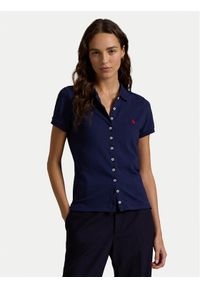 Polo Ralph Lauren Polo 211939272001 Granatowy Slim Fit. Typ kołnierza: polo. Kolor: niebieski. Materiał: bawełna #1