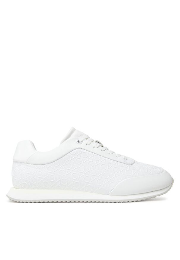 Calvin Klein Sneakersy Runner Lace Up Mono Pu HW0HW02574 Biały. Kolor: biały. Materiał: skóra