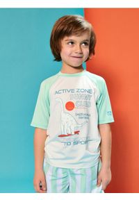 Sinsay - Koszulka plażowa UPF 40+ Active - biały. Kolor: biały. Wzór: nadruk #1