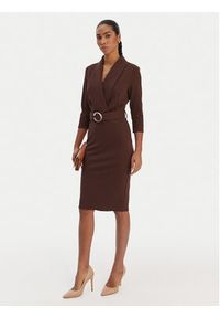 Rinascimento Sukienka koktajlowa CFC0126777003 Brązowy Slim Fit. Kolor: brązowy. Materiał: syntetyk. Styl: wizytowy #5