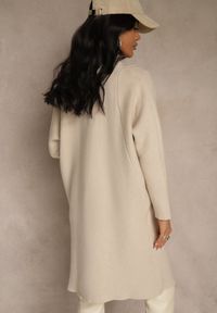 Renee - Beżowy Niezapinany Casualowy Kardigan Felltusa. Okazja: na co dzień. Kolor: beżowy. Materiał: jeans. Styl: casual #5