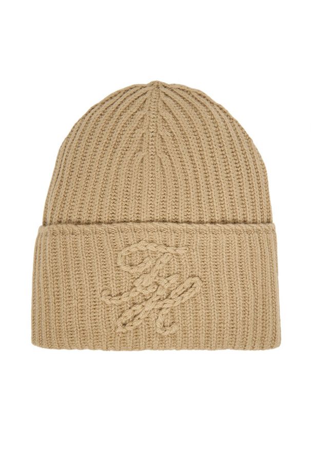 TOMMY HILFIGER - Tommy Hilfiger Czapka Th Elevated Script AW0AW17777 Beżowy. Kolor: beżowy. Materiał: wełna