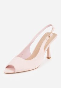 Renee - Różowe Sandały na Szpilce z Wycięciem na Palce i Odkrytą Piętą Zitissa. Zapięcie: sprzączka. Kolor: różowy. Sezon: wiosna. Obcas: na szpilce. Styl: elegancki. Wysokość obcasa: średni #6