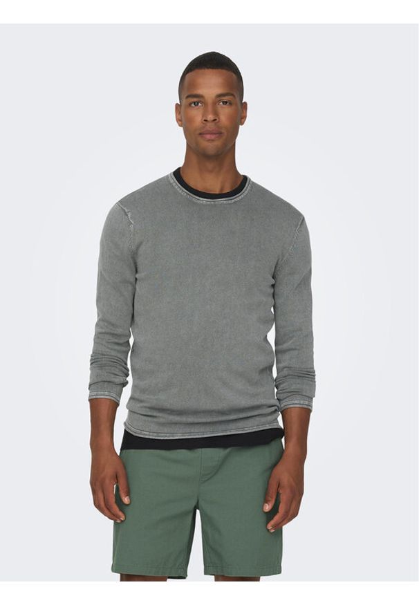 Only & Sons Sweter 22006806 Szary Regular Fit. Kolor: szary. Materiał: bawełna