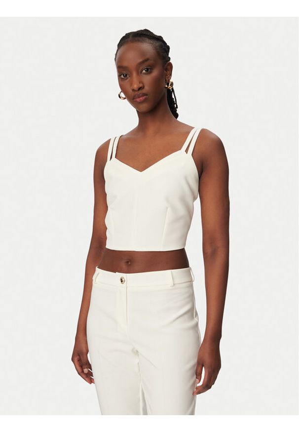 Rinascimento Top CFC0127891003 Biały Slim Fit. Kolor: biały. Materiał: syntetyk