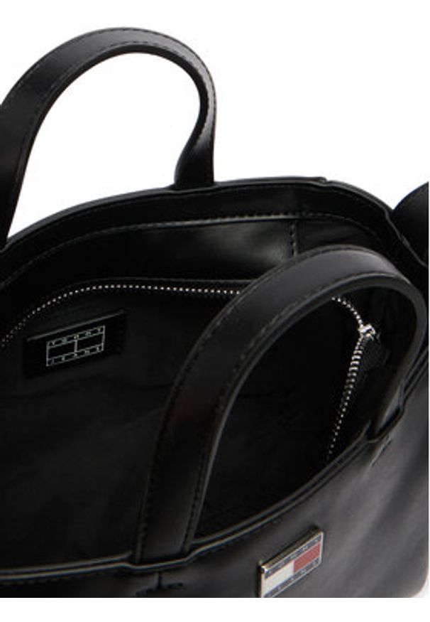 Tommy Jeans Torebka Tjw City Charm Mini Tote AW0AW18580 Czarny. Kolor: czarny. Materiał: skórzane