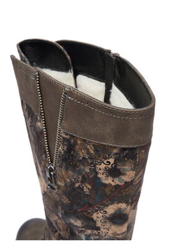 Rieker Kozaki CEO-94731-90 Khaki. Kolor: brązowy. Materiał: materiał, syntetyk