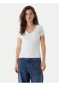 Tommy Jeans T-Shirt Essential DW0DW17385 Biały Slim Fit. Kolor: biały. Materiał: bawełna #1