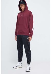 Reebok spodnie dresowe kolor czarny gładkie. Kolor: czarny. Materiał: dresówka. Wzór: gładki #2