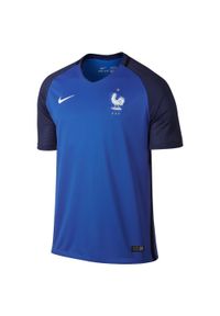 Nike - Koszulka krótki rękaw do piłki nożnej Francja. Kolor: niebieski. Materiał: materiał, poliester. Długość rękawa: krótki rękaw. Technologia: Dri-Fit (Nike). Długość: krótkie