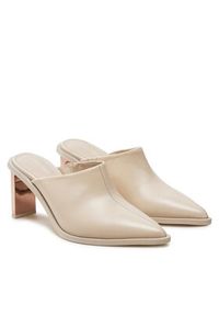 Calvin Klein Klapki Heel Mule Pump 70 LTH HW0HW02091 Écru. Materiał: skóra