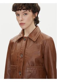 Pepe Jeans Kurtka skórzana Hillary PL402542 Brązowy Regular Fit. Kolor: brązowy. Materiał: skóra #3