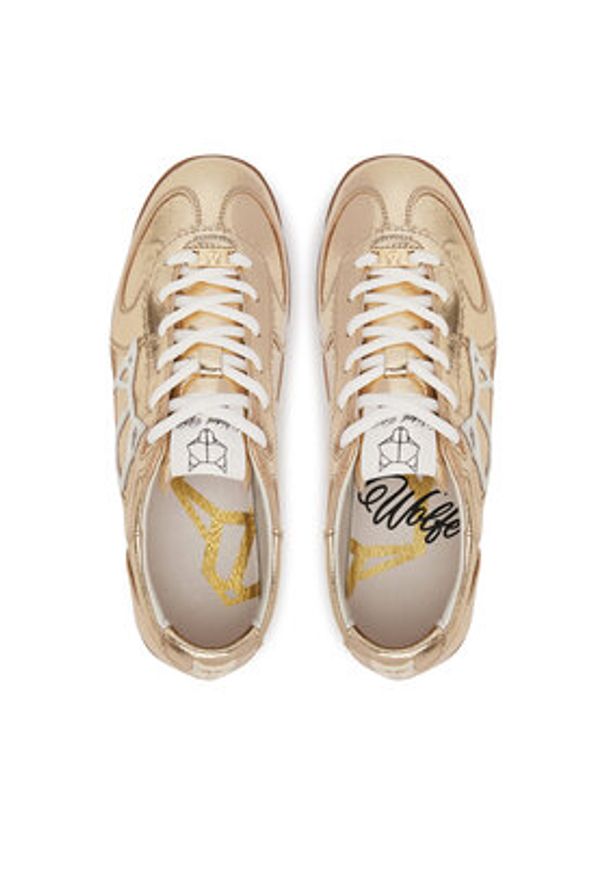Naked Wolfe Sneakersy Exposure Crinkle Złoty. Kolor: złoty. Materiał: skóra