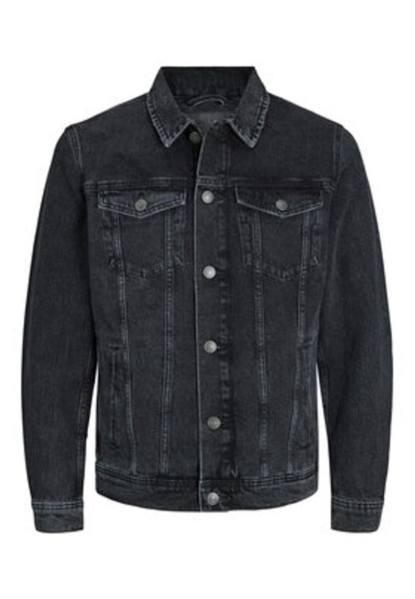 Jack & Jones - Jack&Jones Kurtka jeansowa Jean 12223613 Czarny Regular Fit. Kolor: czarny. Materiał: bawełna