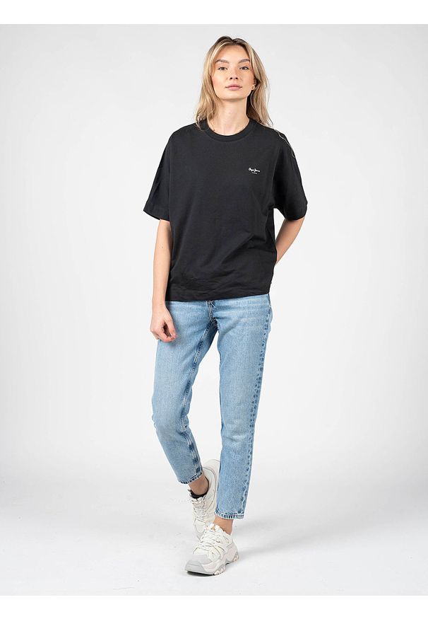 Pepe Jeans T-Shirt "Agnes" | PL581101 | Agnes | Kobieta | Czarny. Kolor: czarny. Materiał: bawełna. Wzór: nadruk