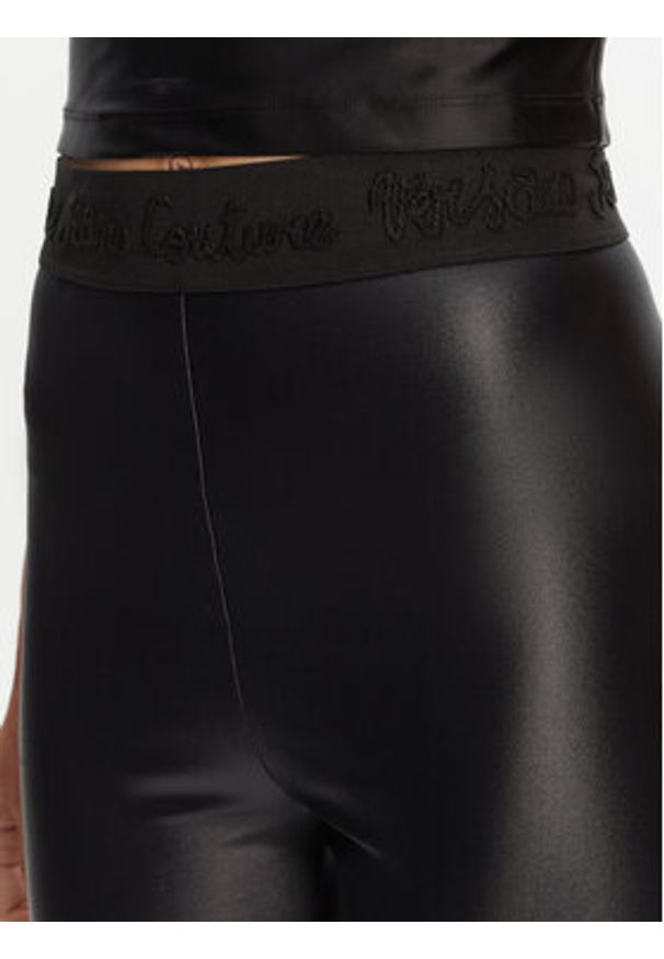 Versace Jeans Couture Legginsy 78HAC101 Czarny Slim Fit. Kolor: czarny. Materiał: syntetyk