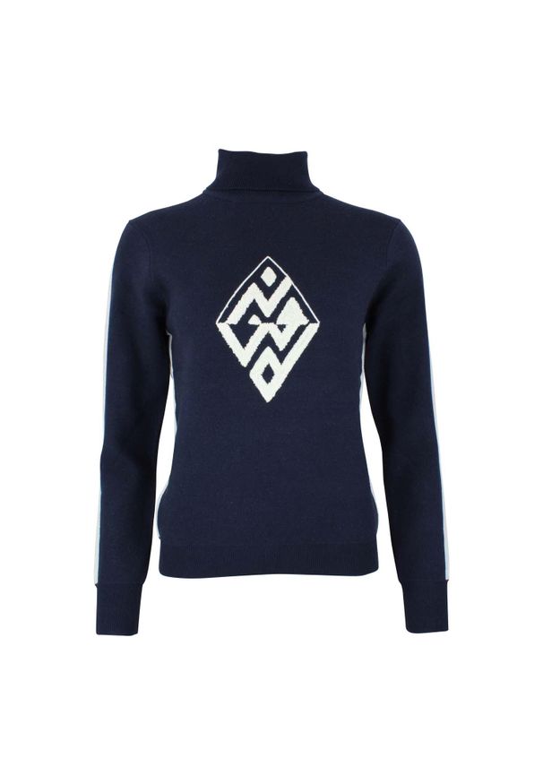 PEAK MOUNTAIN - Damski sweter z golfem Peak Mountain Aglae. Typ kołnierza: golf. Kolor: niebieski. Sezon: zima. Sport: golf