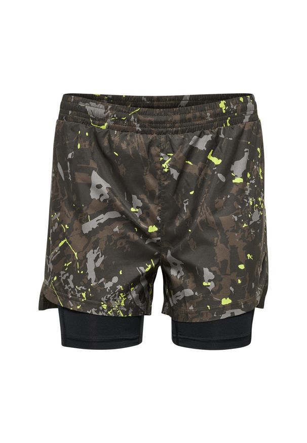 NewLine - Damskie Szorty 2 w 1 Newline Kansas. Kolor: brązowy, wielokolorowy. Długość: krótkie