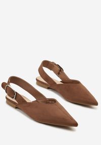 Renee - Jasnobrązowe Sandały Vices Typu Slingback z Wkładką ze Skóry Naturalnej Rallora. Okazja: na co dzień, na spacer. Zapięcie: sprzączka. Kolor: brązowy. Materiał: skóra. Wzór: nadruk. Obcas: na obcasie. Styl: elegancki, casual. Wysokość obcasa: średni #3