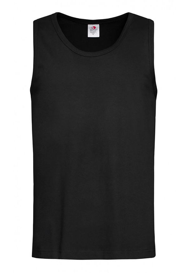 Czarny t-shirt Stedman casualowy, na co dzień, bez rękawów
