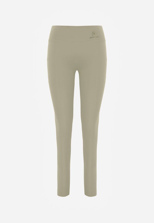 Born2be - Zielone Legginsy w Stylu Basic z Wyszczuplającym Pasem Samertes. Okazja: na co dzień, na spacer, do pracy. Stan: podwyższony. Kolor: zielony. Długość: krótkie. Styl: casual
