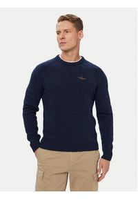 Aeronautica Militare Sweter 262MA1645UL00924 Granatowy Regular Fit. Kolor: niebieski. Materiał: wełna #3