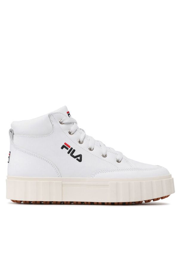 Fila Sneakersy Sandblast Mid Wmn FFW0187.10004 Biały. Kolor: biały. Materiał: skóra