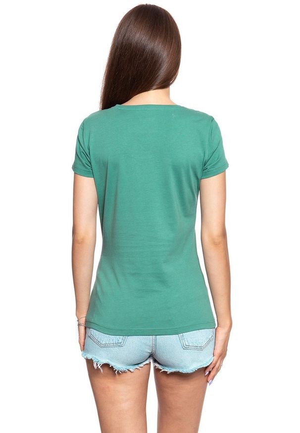 Mustang - MUSTANG T SHIRT DAMSKI Alexia C Print Deep Sea 1009391 6318. Wzór: nadruk