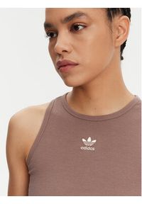 Adidas - adidas Top Essentials JC9009 Beżowy Slim Fit. Kolor: beżowy. Materiał: bawełna, wiskoza