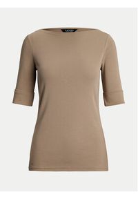 Lauren Ralph Lauren - LAUREN RALPH LAUREN Bluzka 200654963191 Beżowy Slim Fit. Kolor: beżowy. Materiał: bawełna #3