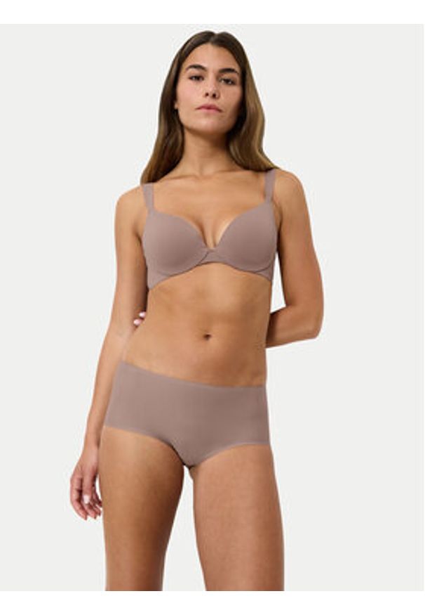 Triumph Biustonosz z fiszbiną Make-Up Illusion 10217848 Brązowy. Kolor: brązowy. Materiał: syntetyk